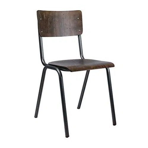 Skool Stuhl aus Holz und Metallrahmen